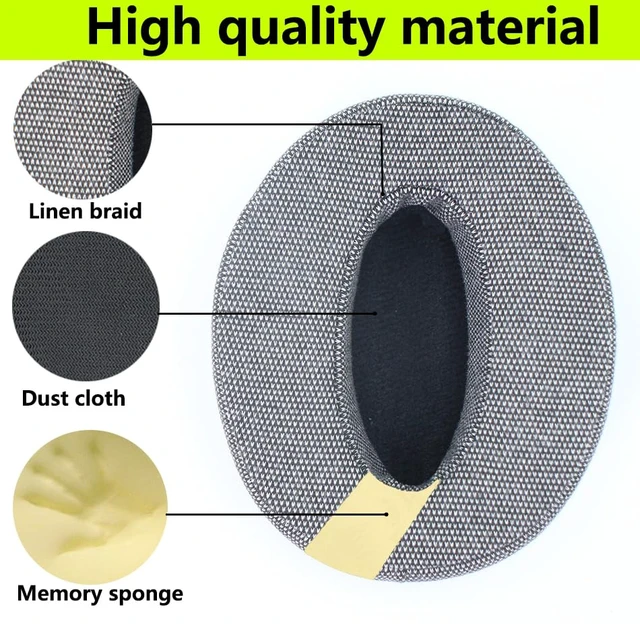 Alt view image 3 of 5 - Replacement Ear Pads Compatible with Sennheiser HD4.50BT Hessian Grey for Sennheiser HD4.50BTNC HD4.40BT Headphone Soft cotton/memory foam ear pads earmuffs