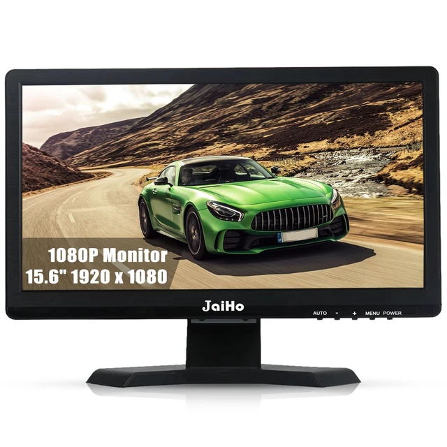 Main image of 15.6 Inch CCTV Security Monitor, 1920x1080, BNC HDMI VGA, for DVR and NVR 16:9 Full HD screen for recorder feeds, AV input, metal housing, speakers, USB media playback, remote and VESA mounting