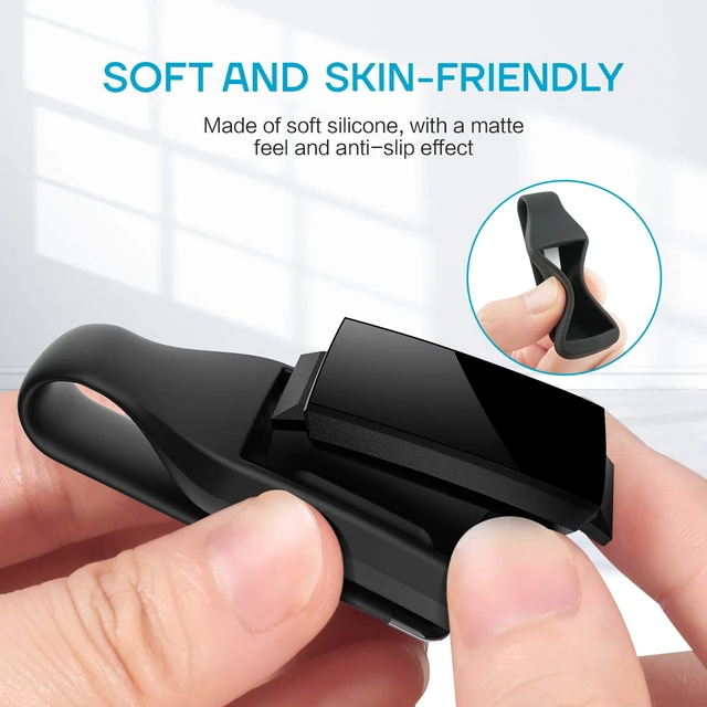 Alt view image 2 of 6 - 2-Pack Clip Holder for Fitbit Charge 3/4 Silicone Case Accessory, Black+Sangria