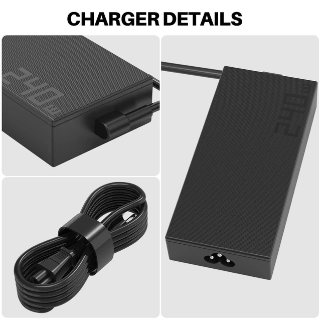 Alt view image 5 of 7 - 240W 14A 20V AC Charger for ASUS ADP-240EB B ROG Zephyrus S15 S17 M15 M16 G14 G15 G16 ROG Strix Scar 15 17 G15 G17 Gaming Laptop Power Supply Adapter