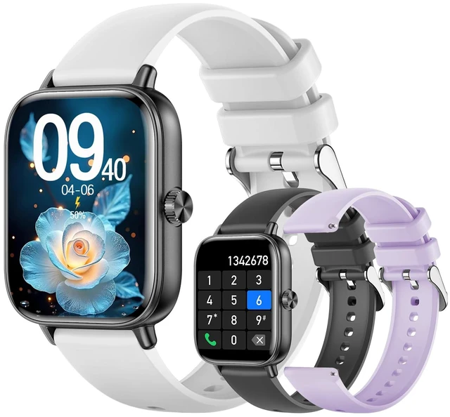 Main image of Smart Watch for Women Men, Answer/Make Call, 1.85" HD Touchscreen(Black) IP68 Waterproof Fitness Tracker, Heart Rate/Sleep Monitor, DIY Dial, Multi-Sport Modes Pedometer, Smartwatch for iOS/Android