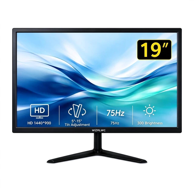 Main image of Computer Monitor - 19 and 21.5 Inch Desktop Display with Select 10 Point Touchscreen Models, HDMI and VGA Ports, VESA Mount Options and Built in Speakers