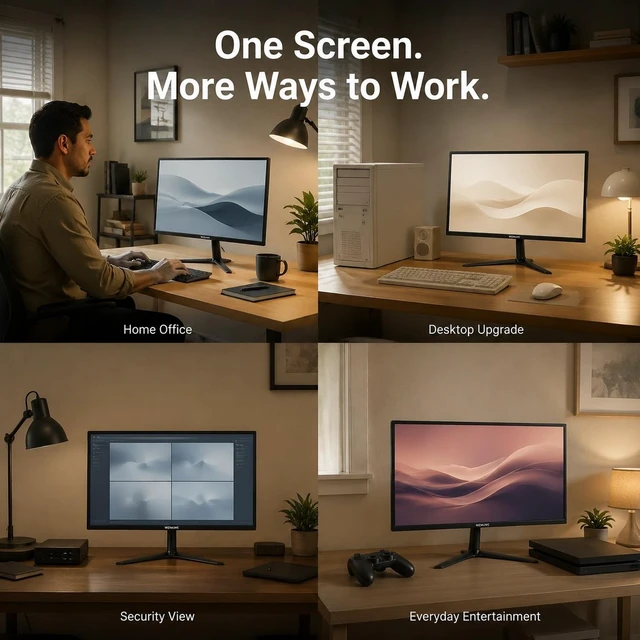 Alt view image 5 of 7 - Computer Monitor - 19 and 21.5 Inch Desktop Display with Select 10 Point Touchscreen Models, HDMI and VGA Ports, VESA Mount Options and Built in Speakers
