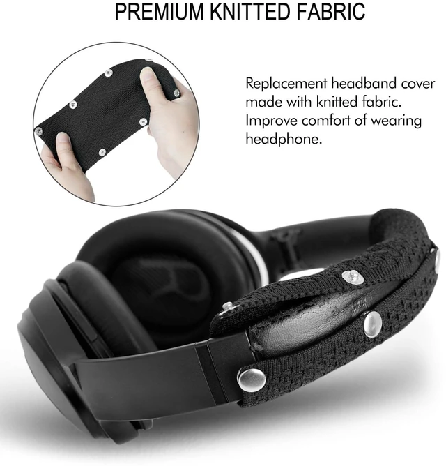 Alt view image 4 of 7 - Replacement Headband Cover for Bose QC35, QC25, JBL, Anker Soundcore, Sony Also for Hyperx, Sennheiser, ATH, Plantronics Headsets, Headband Cushion Easy Installation No Tool Needed Black