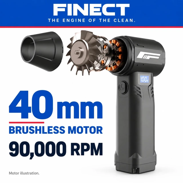 Alt view image 3 of 7 - JB15 Compressed Air Duster, 450gf Blowing Force, 72m/s Air Speed