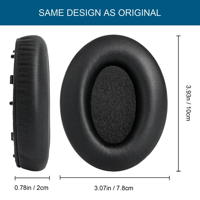 Alt view image 6 of 7 - Ear Pads for Sony WH-1000XM3 (WH1000XM3) Headphones, Black Replacement Earpads Ear Cushions for XM3 Headphones with Protein Leather Noise Isolation Memory Foam
