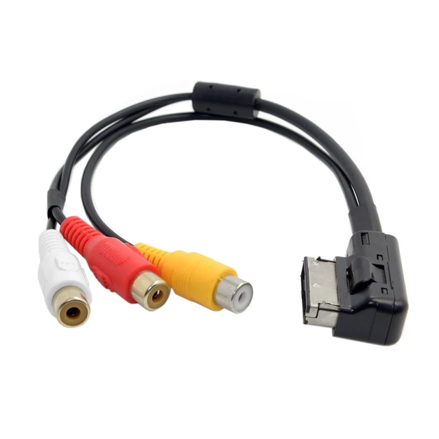 Alt view image 4 of 7 - 13.78 Inch 3 RCA to AMI MMI Audio Video Cable for DVD/MP3/MP4/Mobile Phones Compatible with 2009-2016 Audi MMI 3G+ A4L/A5/A6L/A7/Q5/Q7