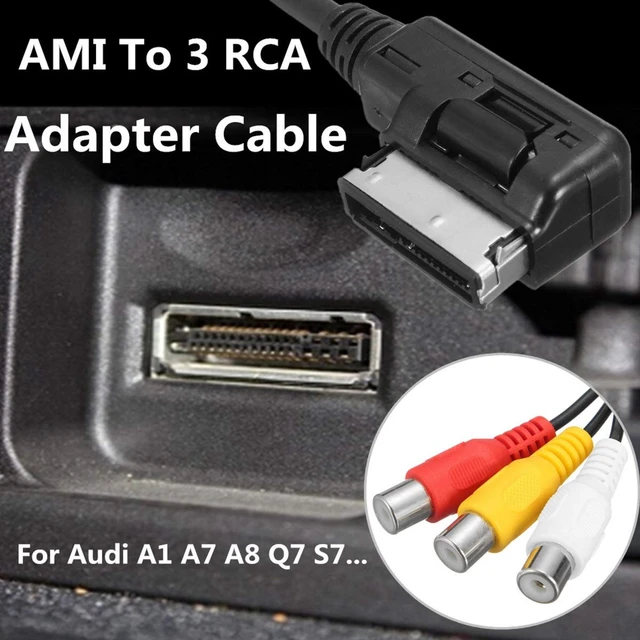 Alt view image 5 of 7 - 13.78 Inch 3 RCA to AMI MMI Audio Video Cable for DVD/MP3/MP4/Mobile Phones Compatible with 2009-2016 Audi MMI 3G+ A4L/A5/A6L/A7/Q5/Q7