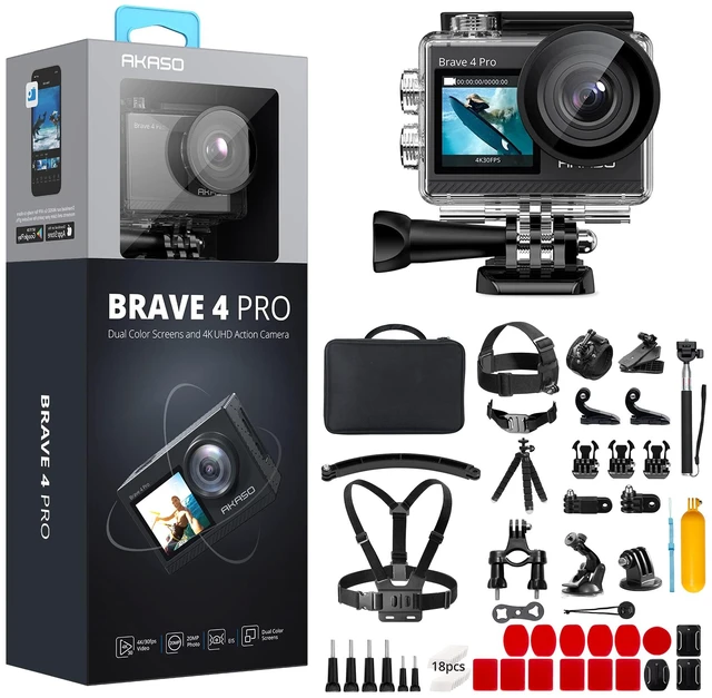 Main image of Brave 4 Pro Action Camera with 60 in 1 Accessories Kit