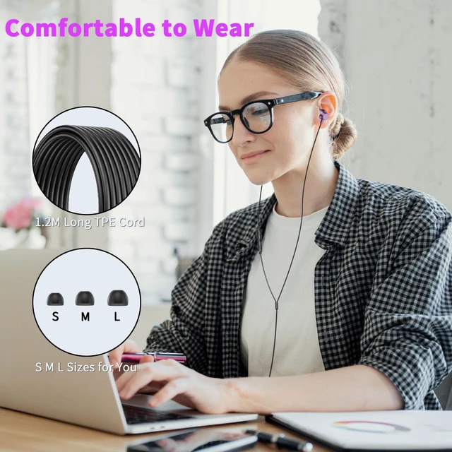 Alt view image 6 of 7 - USB C Earbuds for iPhone 18 Pro Max 17 16 15 Headphone Wired,Purple Corded Type C Earphones With Microphone Volume Control Noise Isolation for Samsung Galaxy S26 S25 A17 A16 Zfold/iPad Pro Air