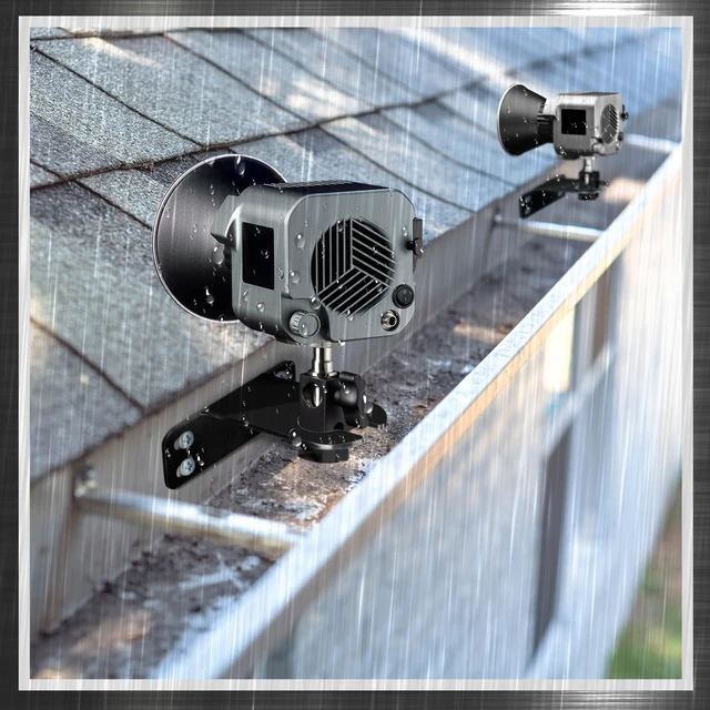 Alt view image 4 of 6 - 2 Pcs Landscape Lighting Gutter Mount Weatherproof Gutter Mount Landscape Lighting Mounting Bracket, Light Accent and Flood Lights, Suitable for Wet and Submersible Locations