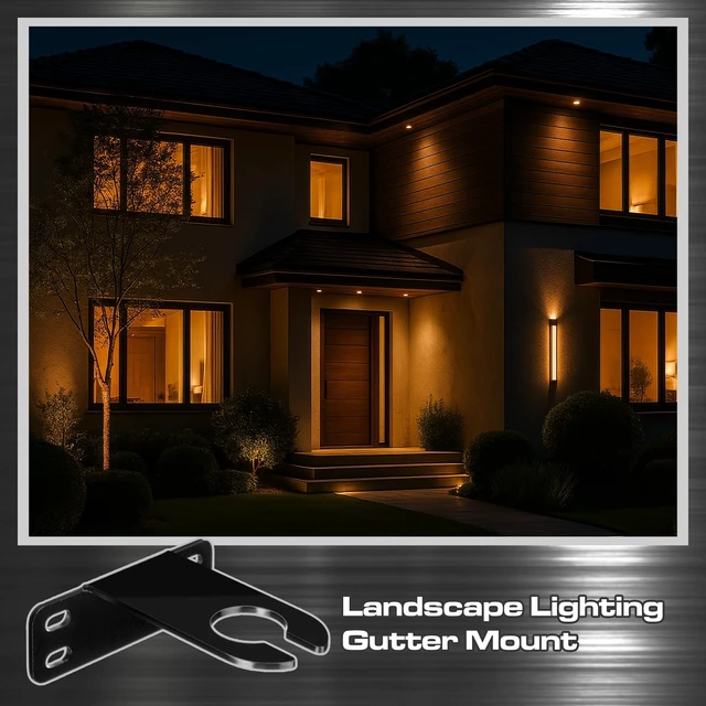 Alt view image 5 of 6 - 2 Pcs Landscape Lighting Gutter Mount Weatherproof Gutter Mount Landscape Lighting Mounting Bracket, Light Accent and Flood Lights, Suitable for Wet and Submersible Locations