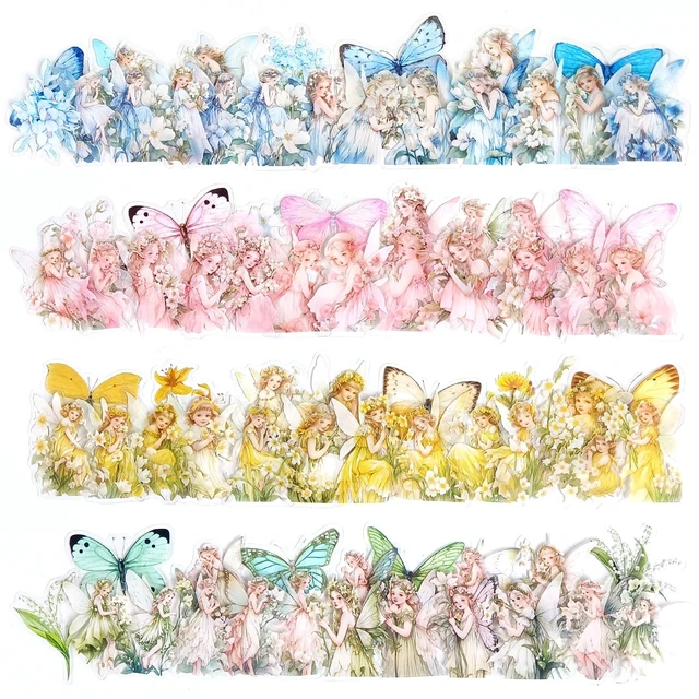 Main image of Angel Fairy Stickers Set - 160 Pcs Clear PET Fairy Stickers for Scrapbook, Journal, Junk Journal, Collage - Waterproof Transparent for Resin, Craft & Scrapbook Supplies