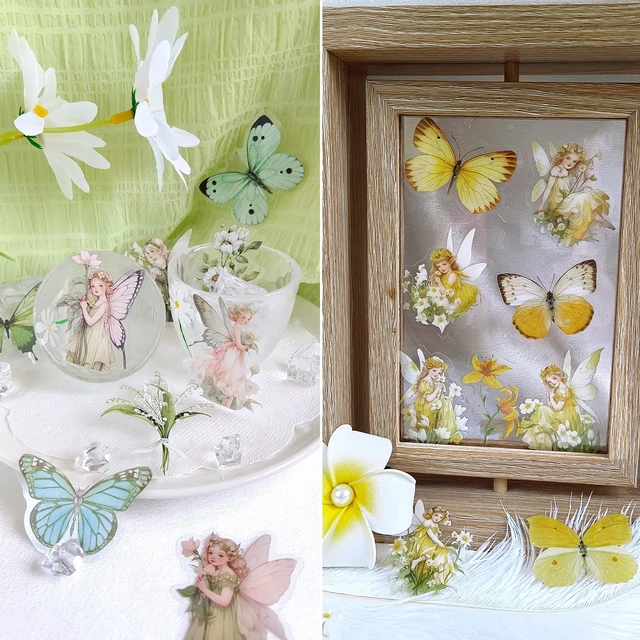 Alt view image 4 of 6 - Angel Fairy Stickers Set - 160 Pcs Clear PET Fairy Stickers for Scrapbook, Journal, Junk Journal, Collage - Waterproof Transparent for Resin, Craft & Scrapbook Supplies