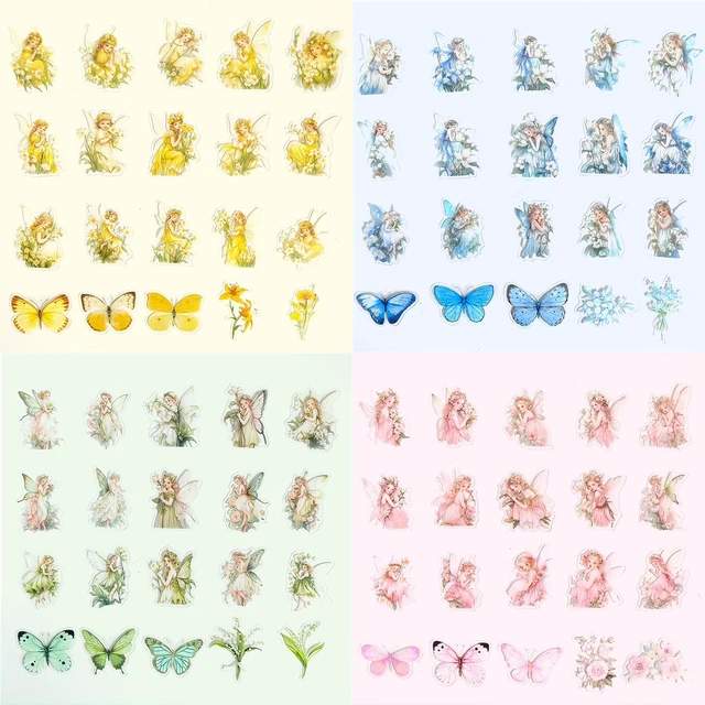 Alt view image 6 of 6 - Angel Fairy Stickers Set - 160 Pcs Clear PET Fairy Stickers for Scrapbook, Journal, Junk Journal, Collage - Waterproof Transparent for Resin, Craft & Scrapbook Supplies