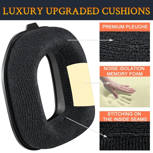 Alt view image 3 of 5 - Velour Earpads for Astro A40 TR Headset - Black