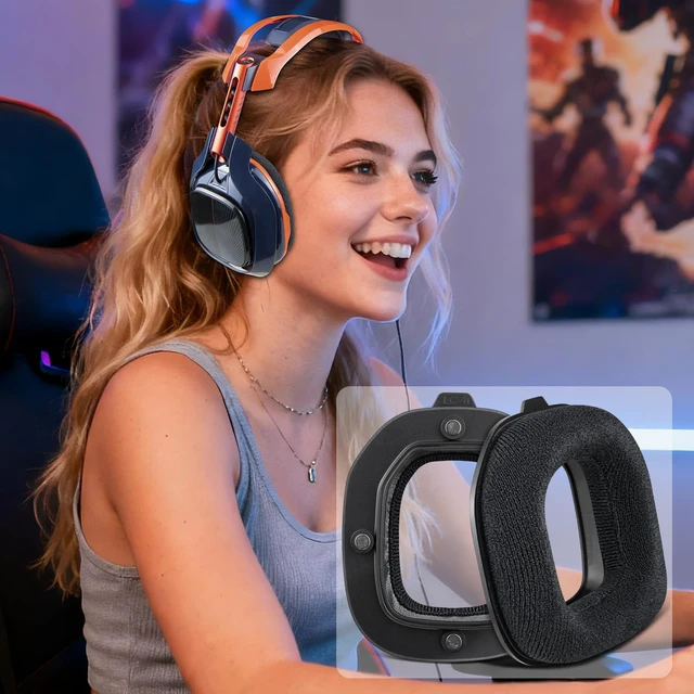 Alt view image 4 of 5 - Velour Earpads for Astro A40 TR Headset - Black