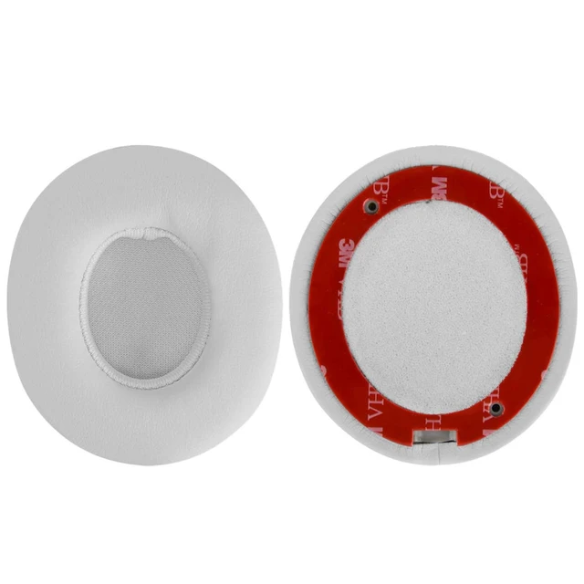 Alt view image 3 of 7 - Replacement Ear Pads for Beats Solo 2 Wireless B0534, White Not For Beats Solo2 Wired, Soft Protein Leather, High-Density Memory Foam, Pre-Applied Adhesive, 1 Pair Included
