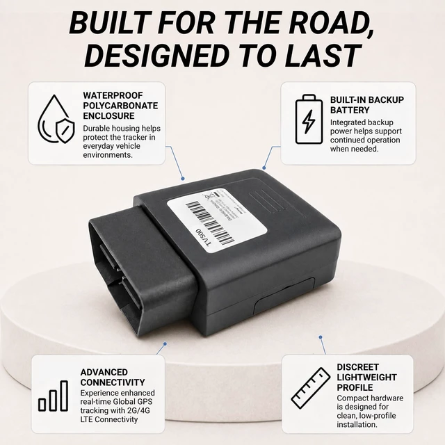 Alt view image 5 of 7 - Tracker for Vehicles, 4G LTE Real-Time Car Tracker, Geofencing, SIM Included, 2-Wire Install, for Cars Trucks Vans Fleet Tracking (TV500)