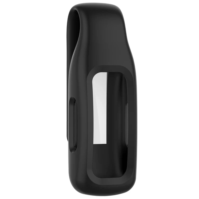 Alt view image 3 of 5 - Compatible with Fitbit Inspire 3 Protective Case Cover - Silicone Protective Case Cover with Steel Clip Compatible with Fitbit Inspire 3/2 / Ace 3(Silicone Black)