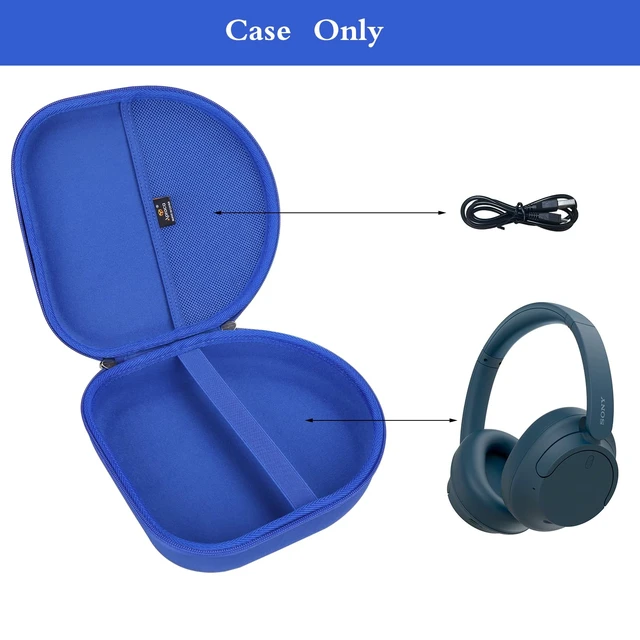 Alt view image 2 of 7 - Headphones Case Compatible with Sony WH-CH720N / Anker Soundcore Space One Q20 Noise Canceling Wireless Headphones, Portable Storage Bag -Blue (Case Only)
