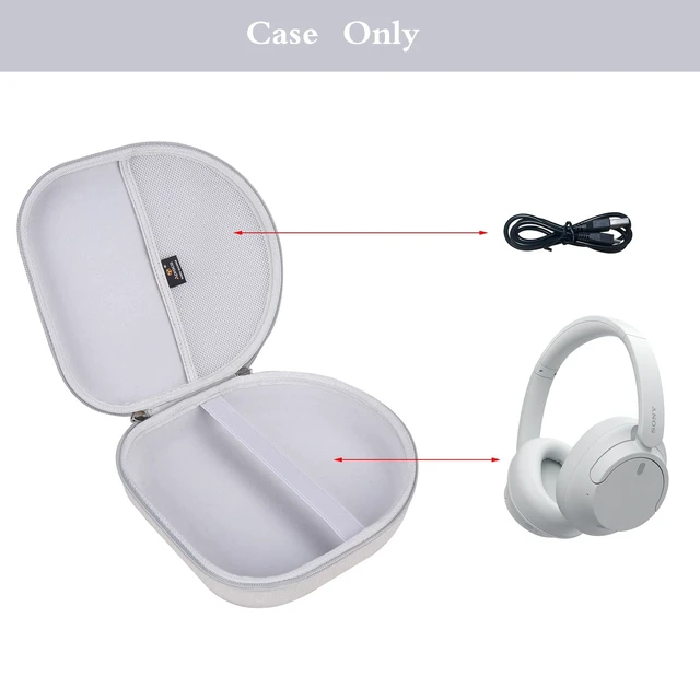 Alt view image 2 of 7 - Headphones Case Compatible with Sony WH-CH720N / Anker Soundcore Space One Q20 Noise Canceling Wireless Headphones, Portable Storage Bag -Grey (Case Only)