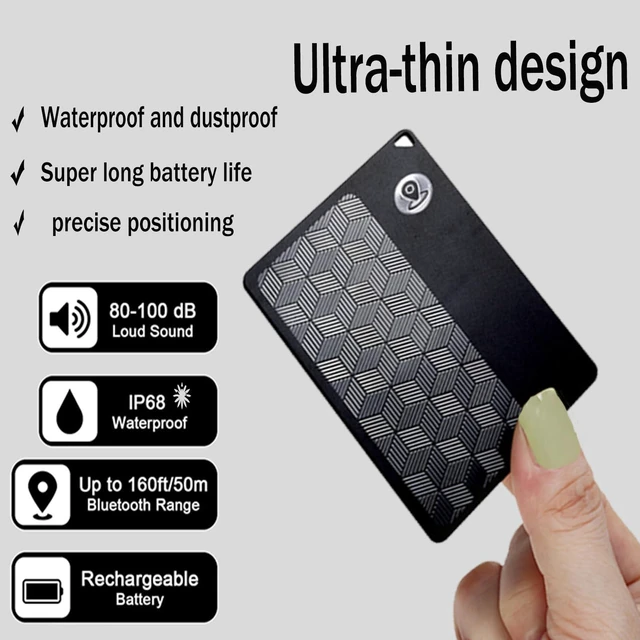 Alt view image 3 of 6 - Wallet Tracker Card with Luggage Tag - Compatible with Apple Find My Card - 1.6mm Slim GPS Card for Wallet - Rechargeable Finder Tracker for Keys Bags & Passports(iOS Only)