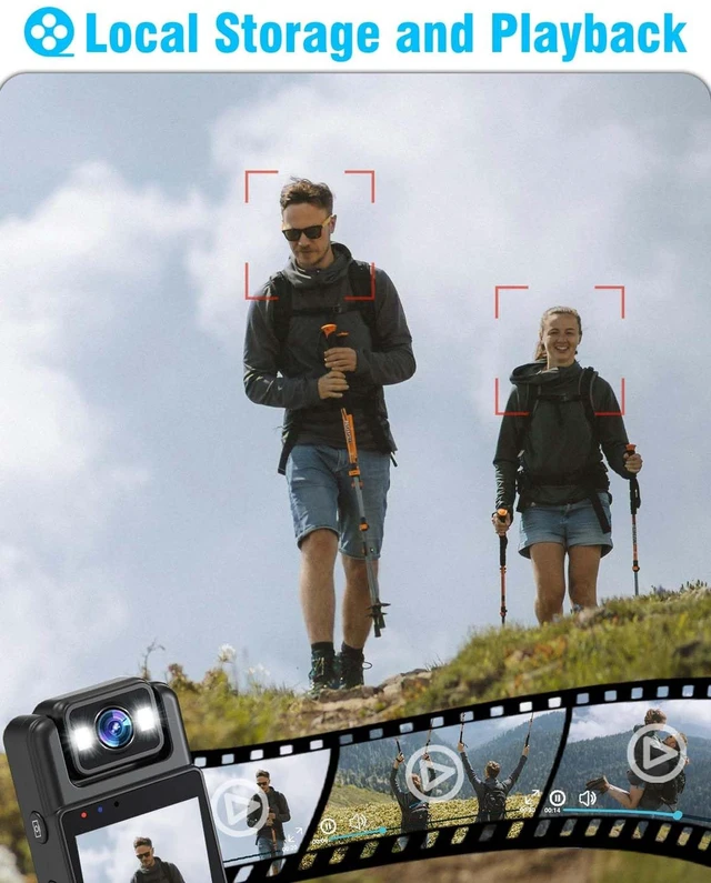 Alt view image 5 of 7 - LAIFUCAM Small Body Camera with Audio and Video Recording 1080P 64G Small Wearable Body Cam with 5-12 hrs Battery Life, 1.3Screen, 180° Rotating for Personal Civilians Use (2025 Black)
