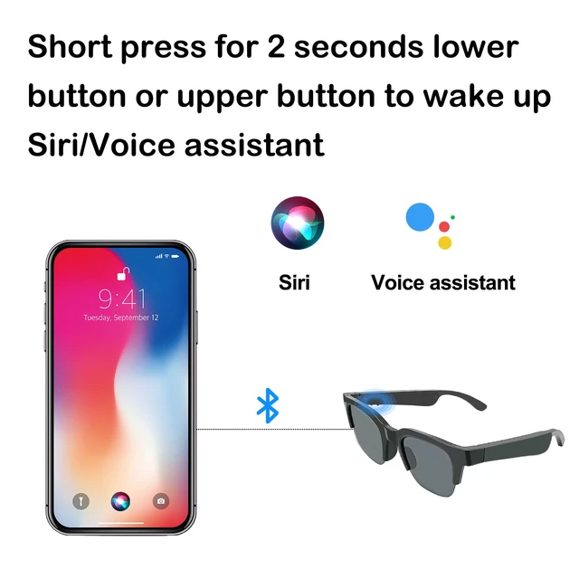 Alt view image 5 of 7 - Bluetooth Audio Sunglasses Polarized Open Ear Mic Speakers 5.3 Polarized lenses, Open ear design, Bluetooth 5.3, Built-in mic & speakers, Voice control, Unisex, For sports and outdoor use