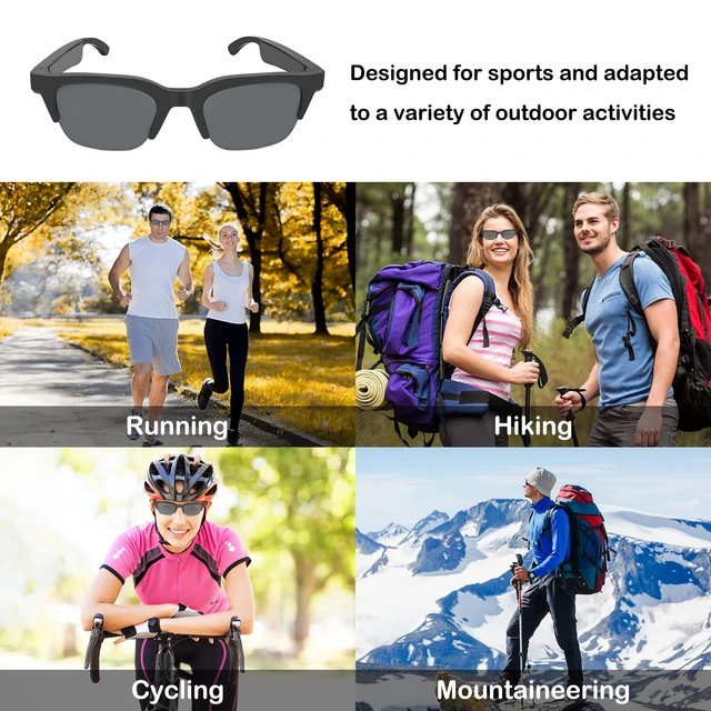 Alt view image 6 of 7 - Bluetooth Audio Sunglasses Polarized Open Ear Mic Speakers 5.3 Polarized lenses, Open ear design, Bluetooth 5.3, Built-in mic & speakers, Voice control, Unisex, For sports and outdoor use