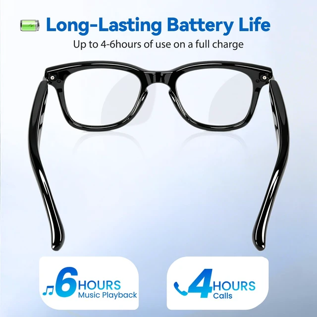 Alt view image 6 of 7 - AI Smart Glasses with Real-Time Translation,Bluetooth Glasses for Men Women Hands-Free Calls&Music, Light-Adaptive Lenses, TR90 Frame, Metal Hinges & Secure Fit, Open Ear Speakers&Mic