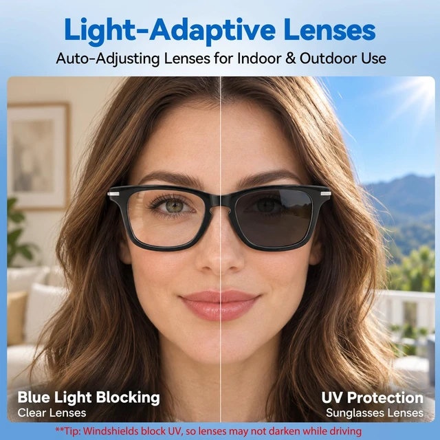 Alt view image 5 of 7 - AI Smart Glasses with Real-Time Translation,Bluetooth Glasses for Men Women Hands-Free Calls&Music, Light-Adaptive Lenses, TR90 Frame, Metal Hinges & Secure Fit, Open Ear Speakers&Mic