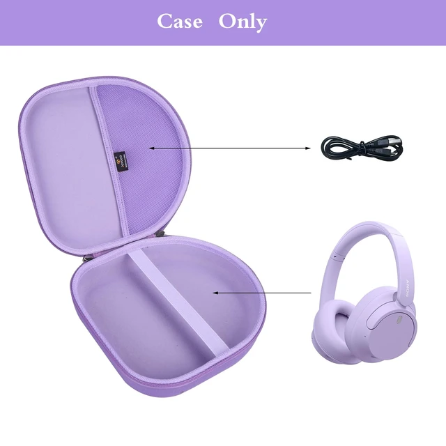 Alt view image 2 of 7 - Headphones Case Compatible with Sony WH-CH720N / Anker Soundcore Space One Q20 Noise Canceling Wireless Headphones, Portable Storage Bag -Purple (Case Only)