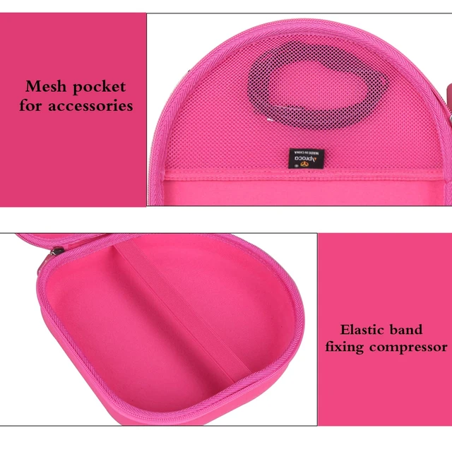 Alt view image 3 of 7 - Headphones Case Compatible with Sony WH-CH720N / Anker Soundcore Space One Q20 Noise Canceling Wireless Headphones, Portable Storage Bag -Pink (Case Only)