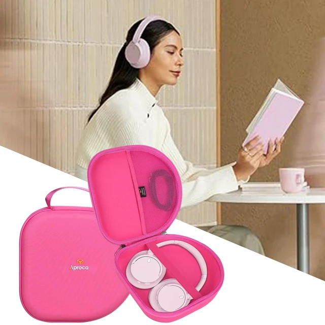 Alt view image 4 of 7 - Headphones Case Compatible with Sony WH-CH720N / Anker Soundcore Space One Q20 Noise Canceling Wireless Headphones, Portable Storage Bag -Pink (Case Only)