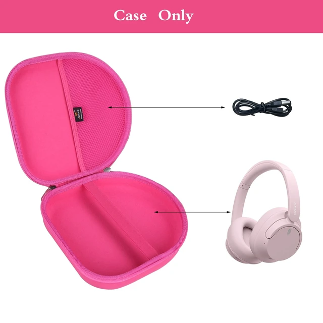 Alt view image 2 of 7 - Headphones Case Compatible with Sony WH-CH720N / Anker Soundcore Space One Q20 Noise Canceling Wireless Headphones, Portable Storage Bag -Pink (Case Only)