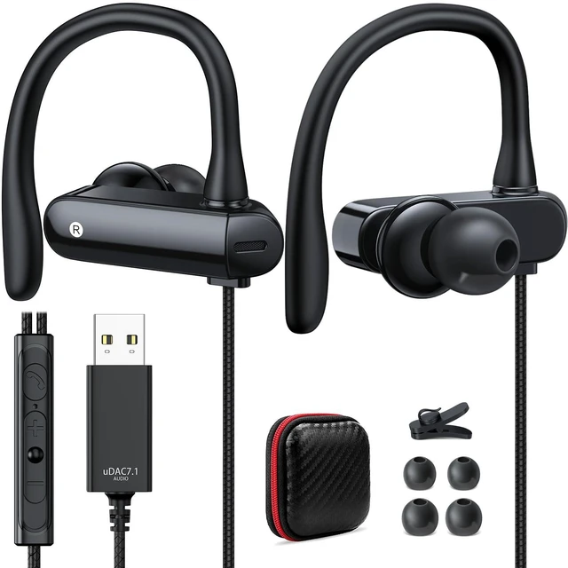 Main image of USB Headphone with Mic Mute Volume Control,7.5FT Long Cord PC Wired Earbuds Magnetic USB A Computer Headset for Chromebook Laptop,Noise Isolation In Ear Earphone for MacBook Pro for Zoom Office School