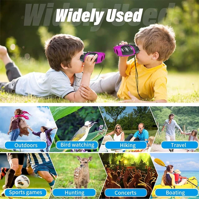 Alt view image 6 of 7 - VNVDFLM Binoculars Toys for Children,Birthday Gifts for 4-9 Years Old Boys for Outdoor Play,5-12 Years Old Girls Presents,Best Gift for Kids Hunting,Learning (Pink)