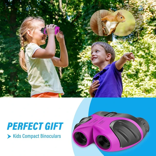Alt view image 7 of 7 - VNVDFLM Binoculars Toys for Children,Birthday Gifts for 4-9 Years Old Boys for Outdoor Play,5-12 Years Old Girls Presents,Best Gift for Kids Hunting,Learning (Pink)