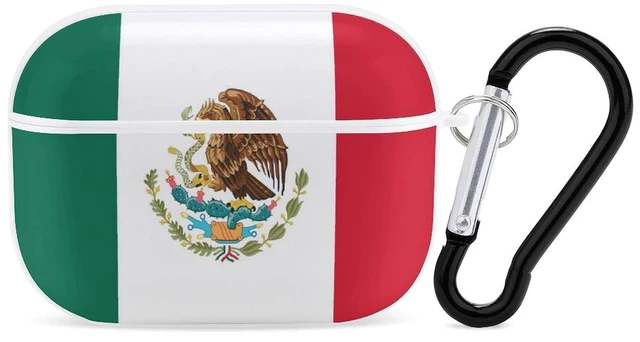 Main image of Mexico Flag Pattern Compatible with Airpods Pro Case Cover with Keychain Headphone Cover Unisex Shockproof Protective Wireless Charging Headset Accessories