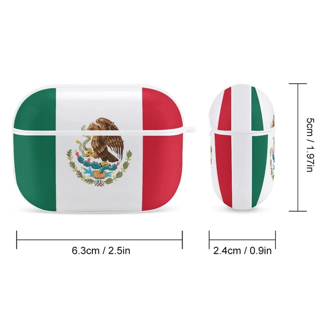 Alt view image 2 of 5 - Mexico Flag Pattern Compatible with Airpods Pro Case Cover with Keychain Headphone Cover Unisex Shockproof Protective Wireless Charging Headset Accessories