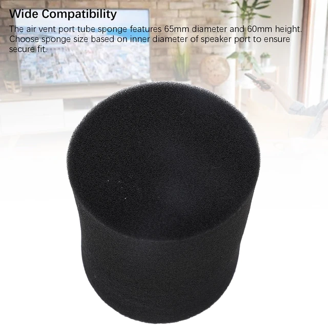 Alt view image 4 of 7 - 2PCS Speaker Port Tube Sponge, Subwoofer Cabinet Port Sponge Plug, Diameter 110mm, Height 80mm, for Portable Speaker Home Loudspeaker