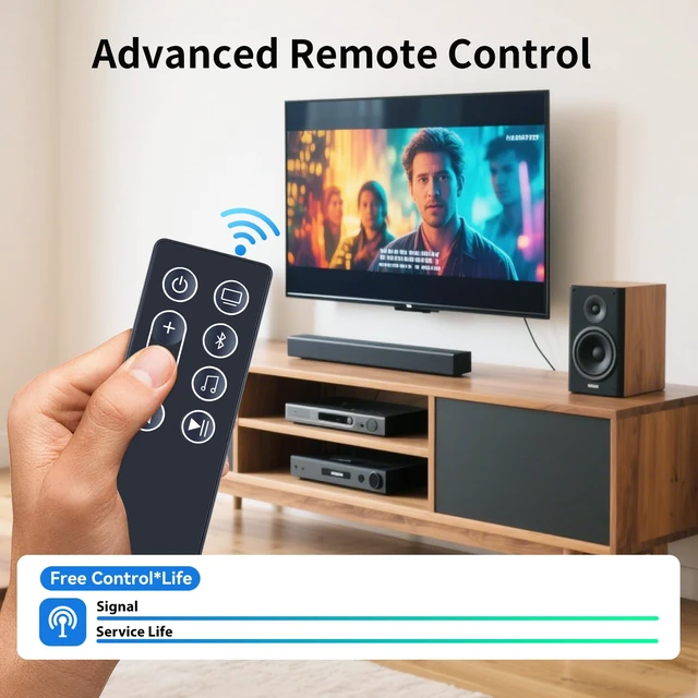 Alt view image 3 of 7 - Replacement Remote Control for Bose Smart Soundbar 300with Battery for 892079-1100 843299-1100