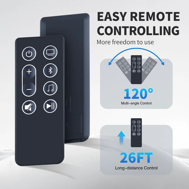 Alt view image 6 of 7 - Replacement Remote Control for Bose Smart Soundbar 300with Battery for 892079-1100 843299-1100