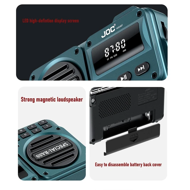Alt view image 2 of 7 - Portable AM/FM Transistor Radio with Loud Speaker Compact Emergency Radio with Bluetooth TF Cards Strong Reception LED Display for Indoor,Outdoor,Seniors Small Gift