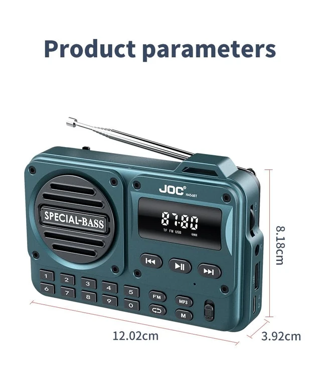 Alt view image 5 of 7 - Portable AM/FM Transistor Radio with Loud Speaker Compact Emergency Radio with Bluetooth TF Cards Strong Reception LED Display for Indoor,Outdoor,Seniors Small Gift