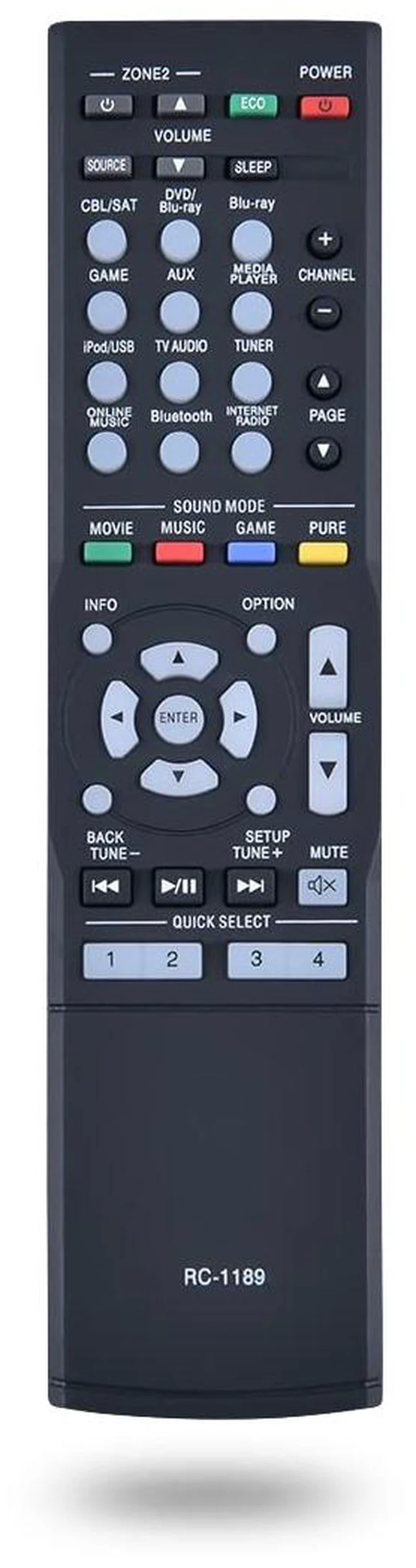 Main image of RC-1189 Replacement Remote Control for Denon AVR-S700W AVR-S700 AVR-S710W AVR-S720W AVR-X1100W AVR-X1200W AVR-X1300W AVR-S710 AVR-S720 AVR-X1100 AVR-X1200 AVR-X1300 AV Receiver