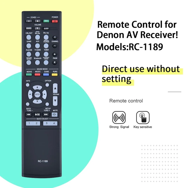 Alt view image 3 of 4 - RC-1189 Replacement Remote Control for Denon AVR-S700W AVR-S700 AVR-S710W AVR-S720W AVR-X1100W AVR-X1200W AVR-X1300W AVR-S710 AVR-S720 AVR-X1100 AVR-X1200 AVR-X1300 AV Receiver