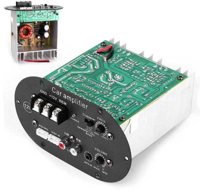 Alt view image 7 of 7 - 125 Watt Subwoofer Amp Board,Car Amplifier Board 12V, Audio 120W Pure Full Bass Subwoofer Core Auto Stereo Speaker Amp