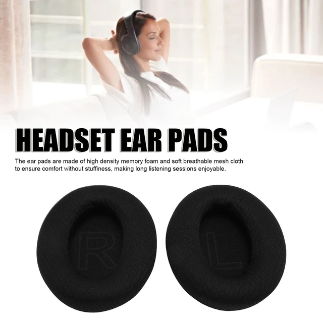 Alt view image 3 of 7 - Headphone Earpads:Soft Breathable Mesh Fabric Memory Foam,for Anker Soundcore Life Q20 Q20 BT Q20+ Q20I,Comfortable and Durable